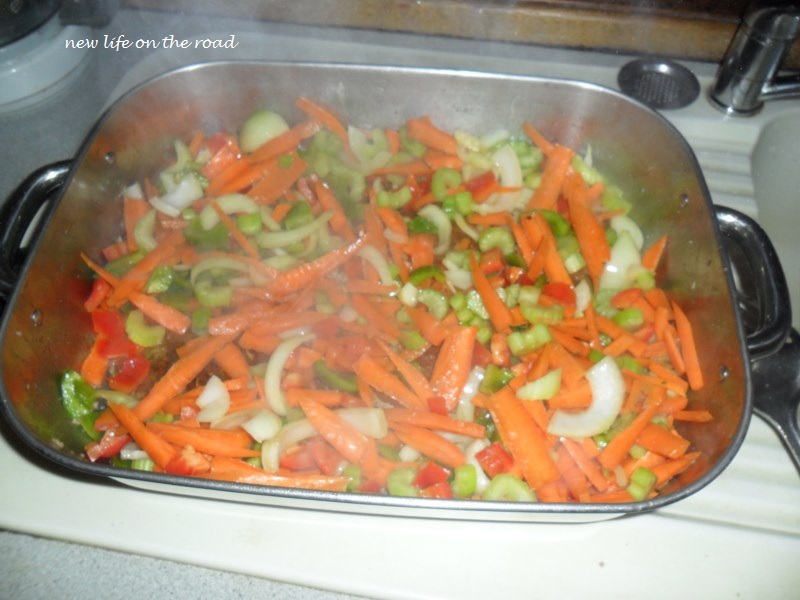 Using a Big Fry Pan for the Veggies
