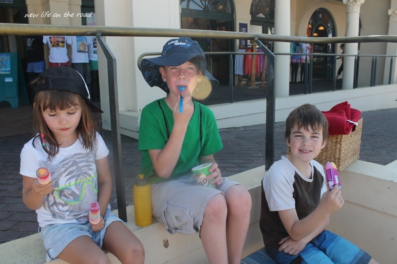 eating ice-creams at Bondi Beach