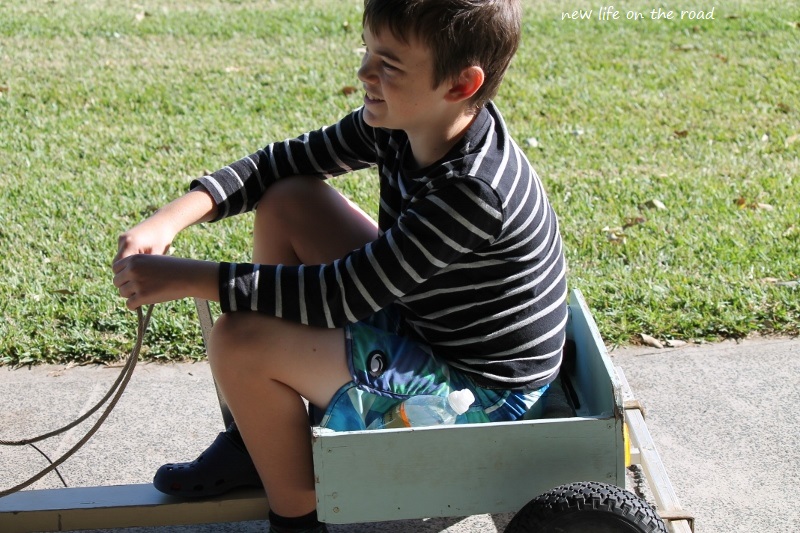 Cameron on the Billy Cart