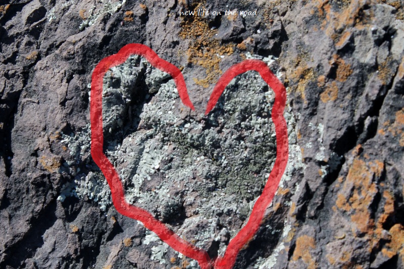 Love heart on the rock
