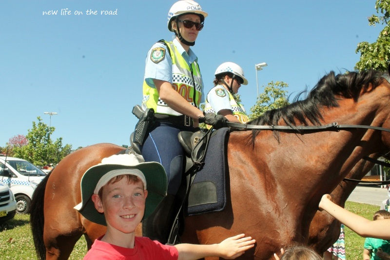 Kyle with the Police Horses