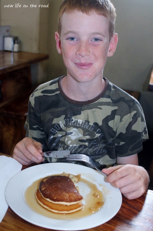 Kyle wanted more Pancakes at Macadamia Castle