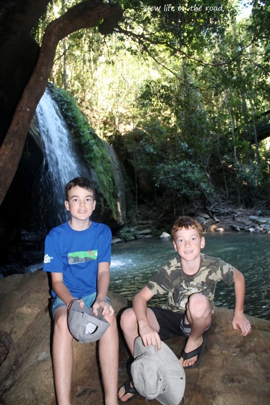 Happy Boys at the Waterfall