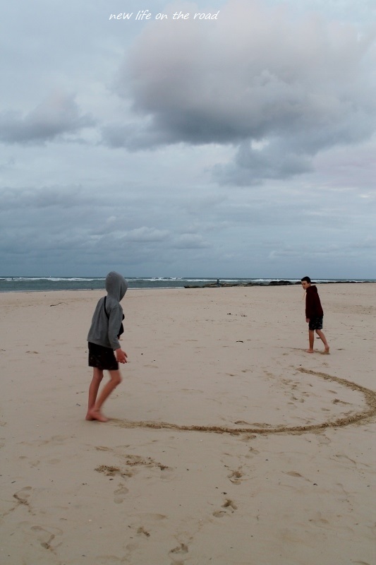 Playing Boxing on the Beach