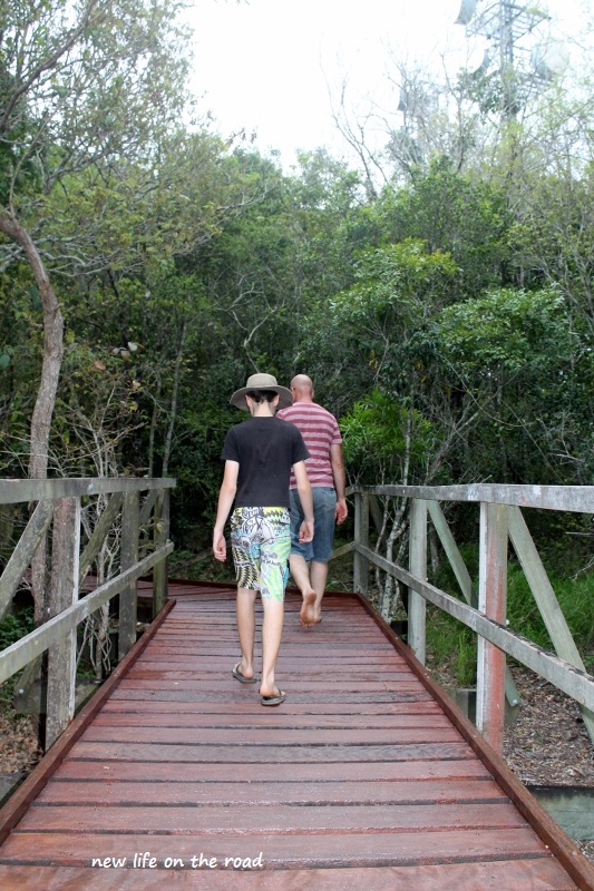 David and Cameron walking up The Hummock