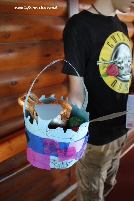 Kyle made Easter Bunny Baskets